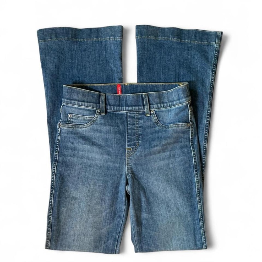 Spanx Flare Jeans Vintage Indigo High Rise Pull On Denim S Petite 20456Q